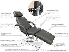 Silhouet-Tone ® Elite Silver star 360° Rotation Hydraulic Facial Bed 412205 - Made In Canada
