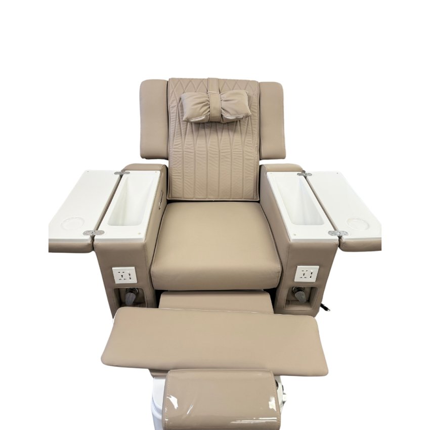 Electric Massage Pedicure Chair Foot Spa Sofa - with Wide Tap Handle Beige - Grey Color - GreenLife - Pedicure Chair
