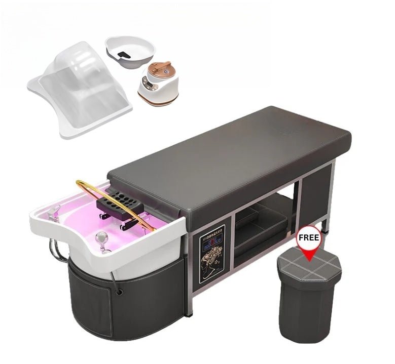 Greenlife High - grade Thai HEAD SPA Salon Bed with Stainless Steel & Ceramic Basin whole set - GreenLife - Shampoo Unit
