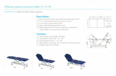 Vivinova® Carbon Steel Professional 5 Section Electric Treatment Massage table bed CY - C110 for Clinic RMT Physical Therapy - GreenLife - Electric Massage Bed