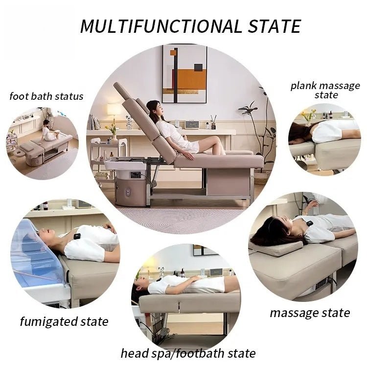 Greenlife Luxury Thai Japanese Headspa for Professional Thai Head SPA Backwash Shampoo Sink Bed with Adjustable Backrest - GreenLife - Shampoo Unit