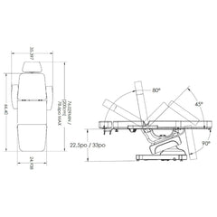 Silhouet-Tone ® PLATINUM 4-Motor Electric Beauty Bed 412256 with bluetooth hand foot controller - Made in CANADA