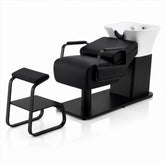 Shampoo Backwash Unit Bed Ceramic Sink - black