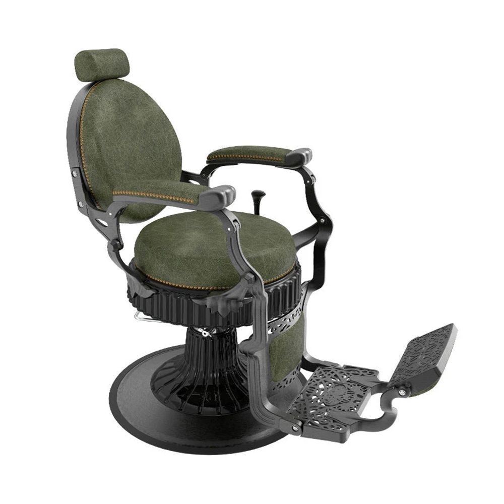 H. Master ® Supreme Vintage Reclining Barber Chair - GreenLife - Barber Chair