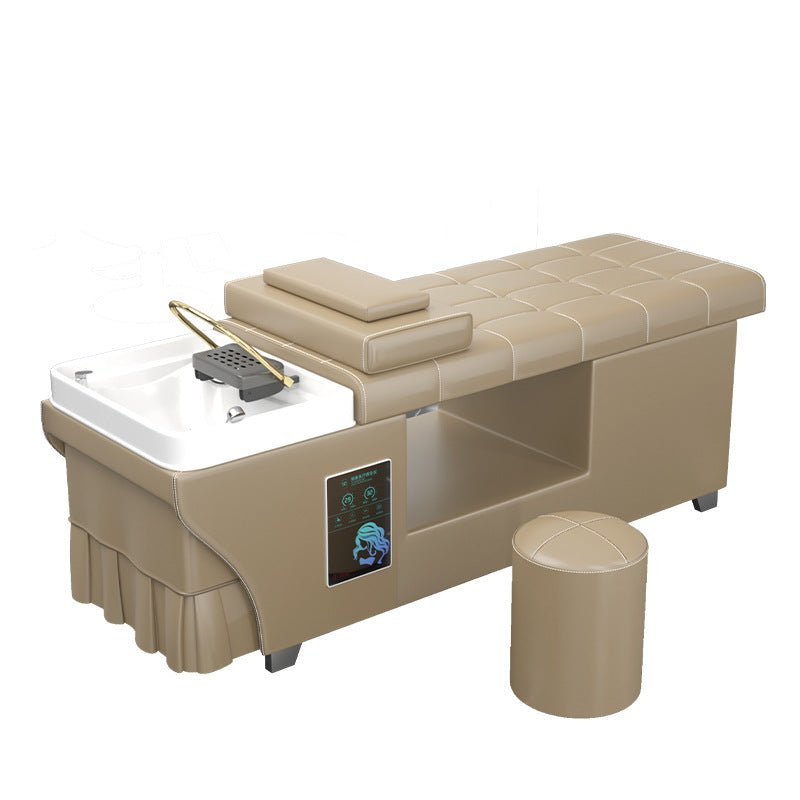 Premium Thai Shampoo Bed – Ceramic Head Basin, wood Frame, with Steam Function & Bonus Water Pump - GreenLife - Shampoo Unit