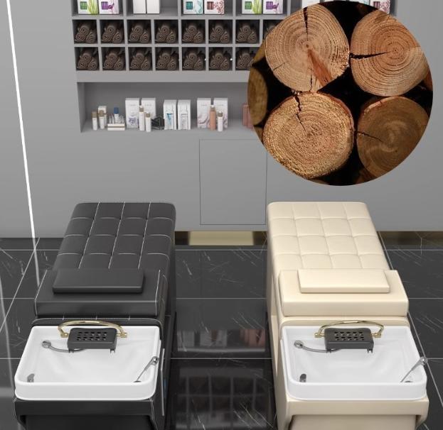 Premium Thai Shampoo Bed – Ceramic Head Basin, wood Frame, with Steam Function & Bonus Water Pump - GreenLife - Shampoo Unit