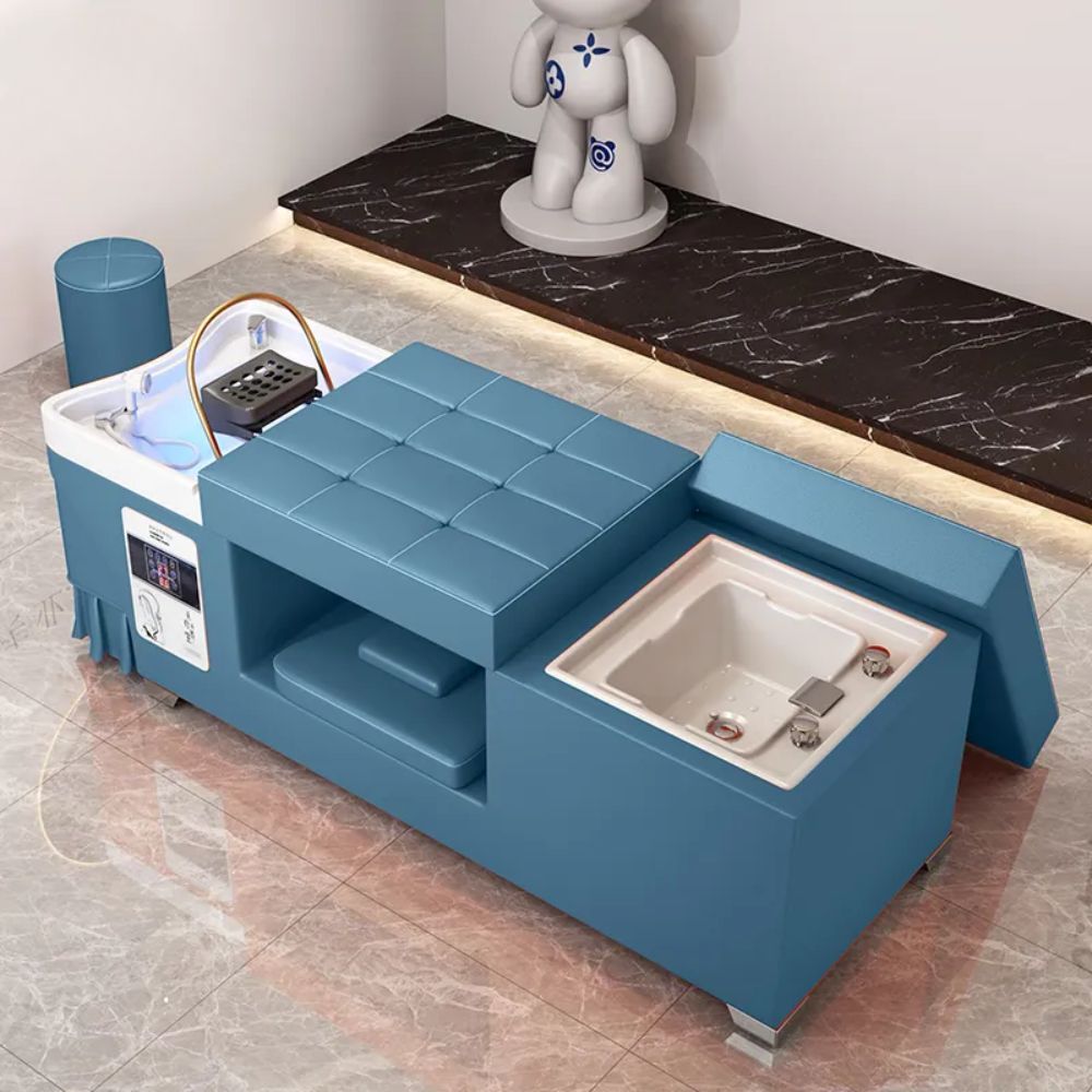 Premium Thai Shampoo Bed – Ceramic Head Basin, wood Frame, with Steam Function & Bonus Water Pump - GreenLife - Shampoo Unit