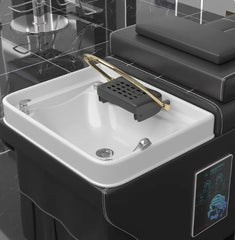 Premium Thai Shampoo Bed – Ceramic Head Basin, wood Frame, with Steam Function & Bonus Water Pump - GreenLife - Shampoo Unit