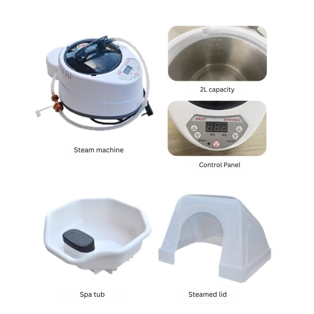 Premium Thai Shampoo Bed – Ceramic Head Basin, wood Frame, with Steam Function & Bonus Water Pump - GreenLife - Shampoo Unit