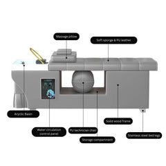 Premium Thai Shampoo Bed – Ceramic Head Basin, wood Frame, with Steam Function & Bonus Water Pump - GreenLife - Shampoo Unit