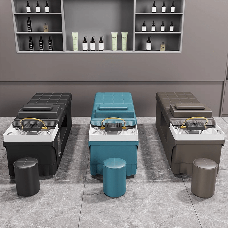 Premium Thai Shampoo Bed – Ceramic Head Basin, wood Frame, with Steam Function & Bonus Water Pump - GreenLife - Shampoo Unit