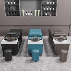 Premium Thai Shampoo Bed – Ceramic Head Basin, wood Frame, with Steam Function & Bonus Water Pump - GreenLife - Shampoo Unit