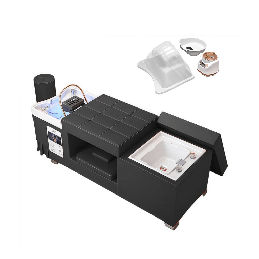 SalonLand Thai Head Spa Sink Backwash Shampoo Bed with foot Basin - GreenLife - Shampoo Unit