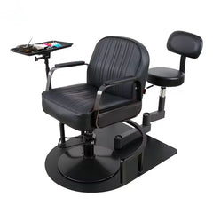 Barber Chair Modern Retro Swivel Salon Chair Frame With Folding Tray - GreenLife - Barber chair