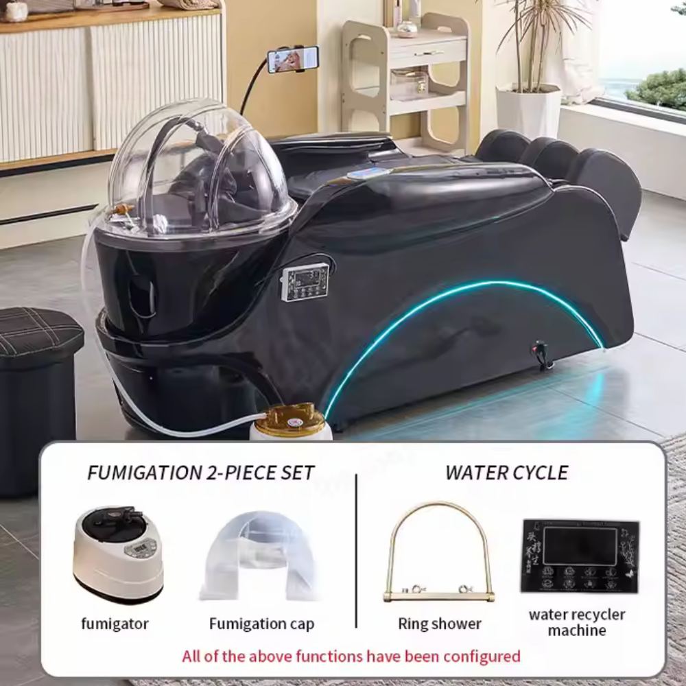 Luxury Electric Head Therapy Thai SPA and Shampoo Bed with Massage Function - GreenLife - Shampoo Unit