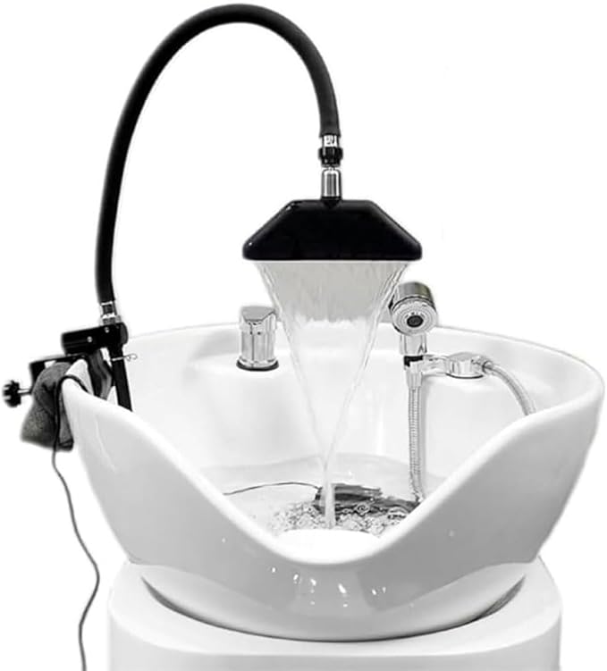 Waterfall Water Circulation System, Shampoo Bed Accessories Head Spa Equipment with Pump 360° Adjustable Water Circulation Frame for headspa - GreenLife - Shampoo Unit