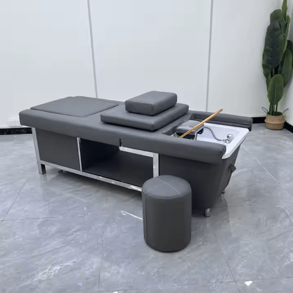 SalonLand Shampoo bed for Salon Head Spa Equipment Lifting backrest hair back wash with Water Circulation Shampoo Bed - GreenLife - Shampoo Unit