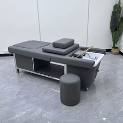 SalonLand Shampoo bed for Salon Head Spa Equipment Lifting backrest hair back wash with Water Circulation Shampoo Bed - GreenLife - Shampoo Unit