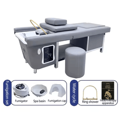 SalonLand Shampoo bed for Salon Head Spa Equipment Lifting backrest hair back wash with Water Circulation Shampoo Bed - GreenLife - Shampoo Unit