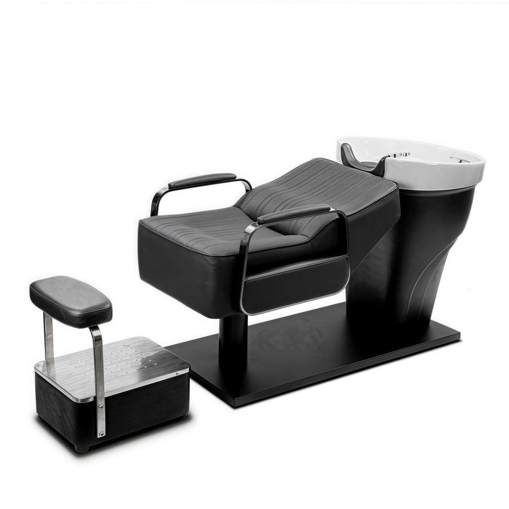 SalonLand Unit semi - reclining Bed Ceramic deep basin for hair Back wash - GreenLife - Shampoo Unit