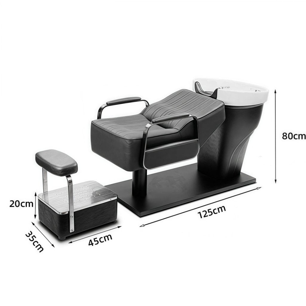 SalonLand Unit semi - reclining Bed Ceramic deep basin for hair Back wash - GreenLife - Shampoo Unit