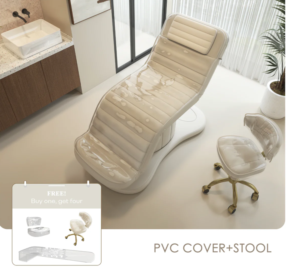 YOOCELL ® Beauty SPA Bed Kit for Eyelash Facial AG1206 (Electric bed + Chair + 2 sets Clear Covers for both) - GreenLife - Electric SPA Bed