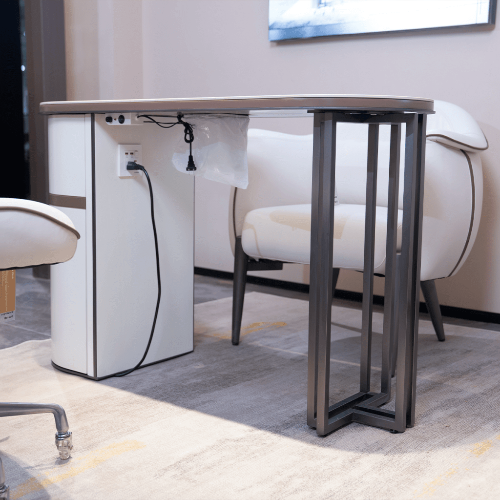 YOOCELL ® Glorall Manicure Table with Manicurist Chair and Guest Stools Chair Whole Set - GreenLife - Manicure Table