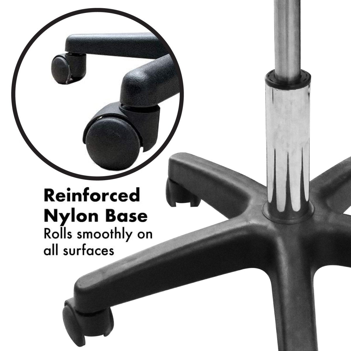 Ultra Thick Hydraulic Adjustable Height Rolling Stool - RS161/2/3 - GreenLife-Rolling Stool