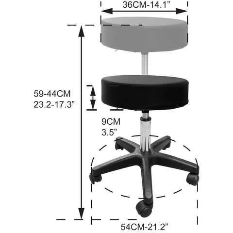 Ultra Thick Hydraulic Adjustable Height Rolling Stool - RS161/2/3 - GreenLife-Rolling Stool
