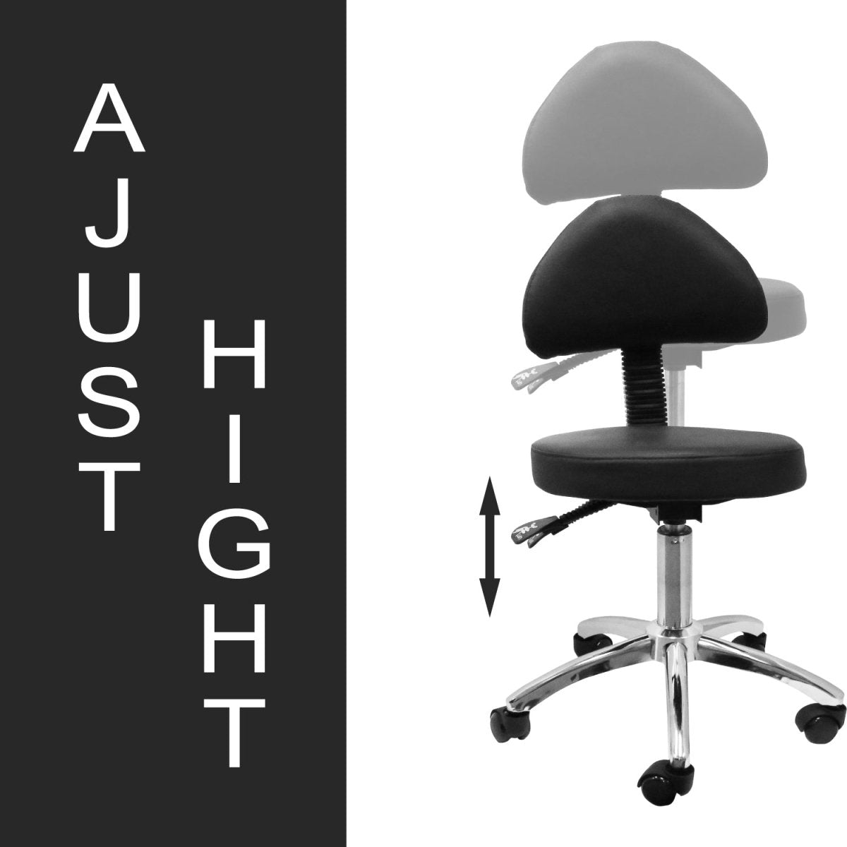 Premium Hydraulic Adjustable Height Rolling Stool - RSWB601/2 - GreenLife-Rolling Stool