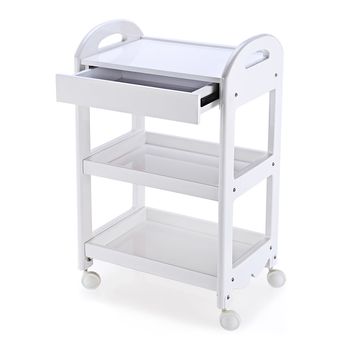 Beauty Metal Frame Three Shelves Trolley w/ Drawer - ST241 - GreenLife-Trolley