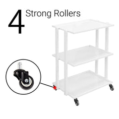 Multi-Function White Metal Trolley with Glass Surfaces - GreenLife-Trolley