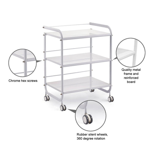 Beauty Metal Frame Three Shelves Trolley - ST421 - GreenLife-Trolley