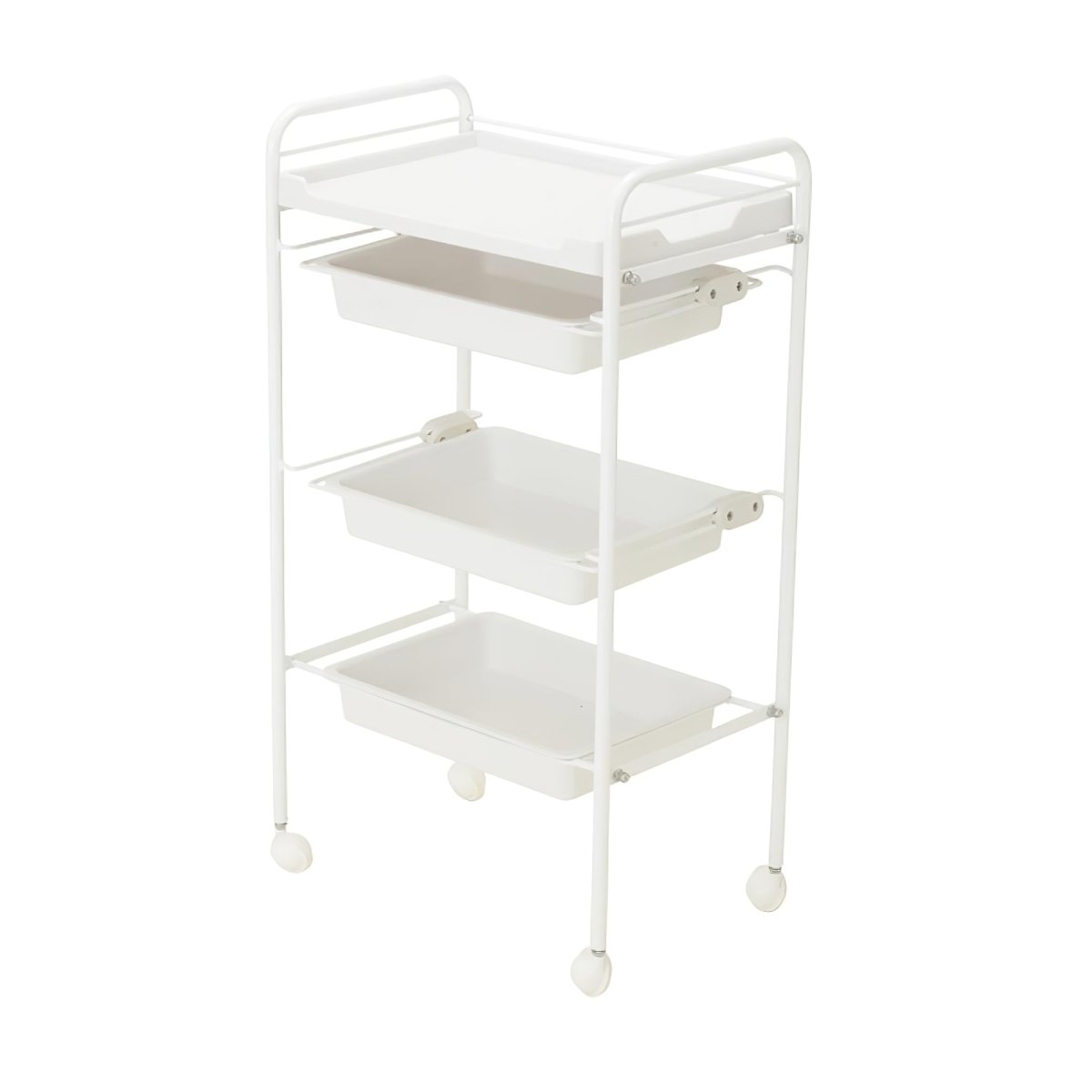 Beauty Plastic Trolley w/ Three Shelves and One Tray- PST491 - GreenLife-Trolley