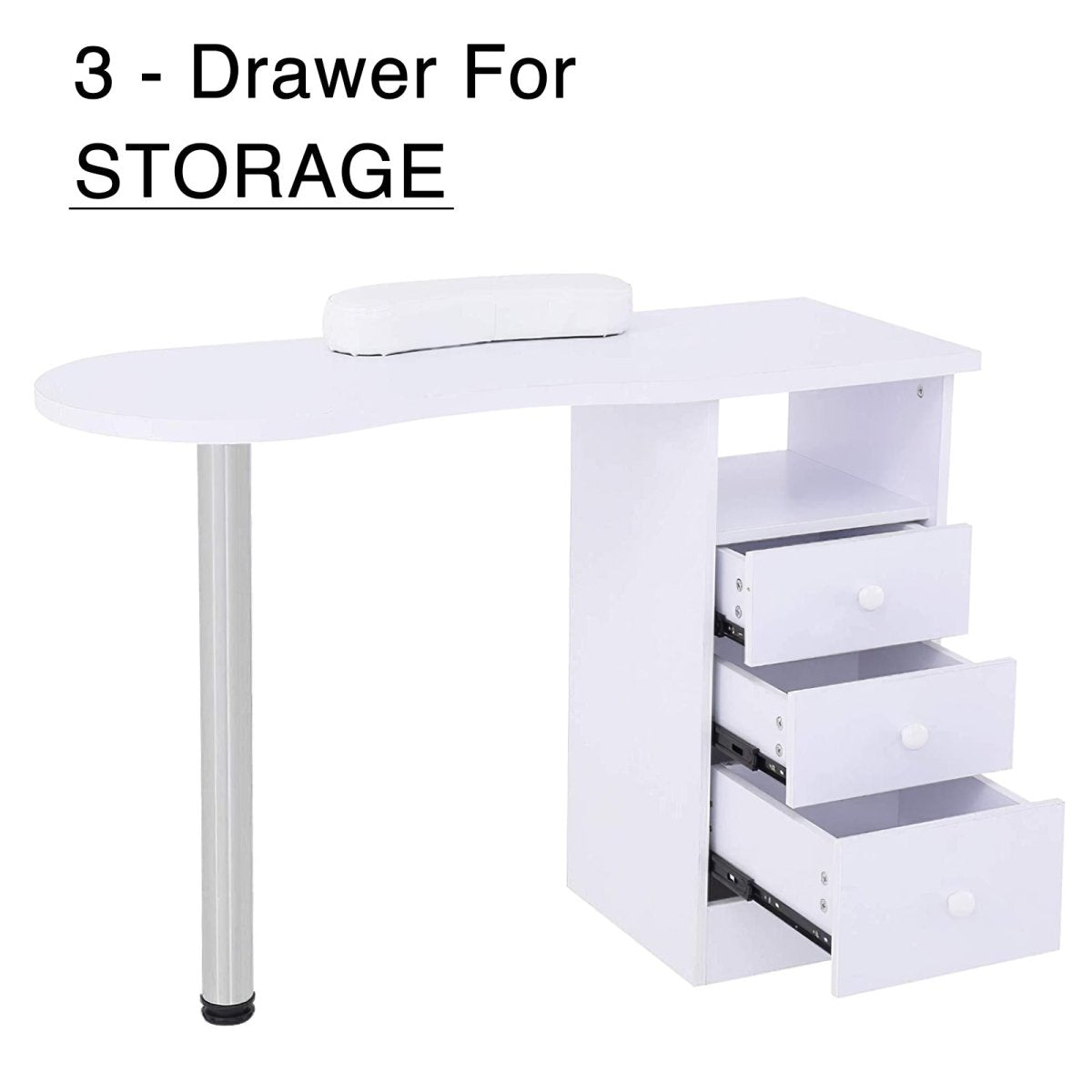 Manicure Table with Storage Draws -Nail Salon Station-MT531 - GreenLife-Manicure Table