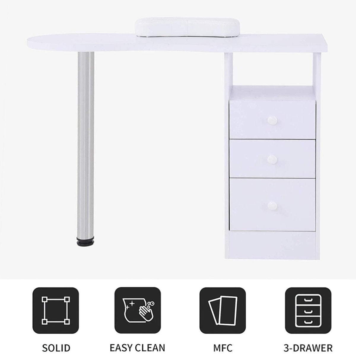 Manicure Table with Storage Draws -Nail Salon Station-MT531 - GreenLife-Manicure Table