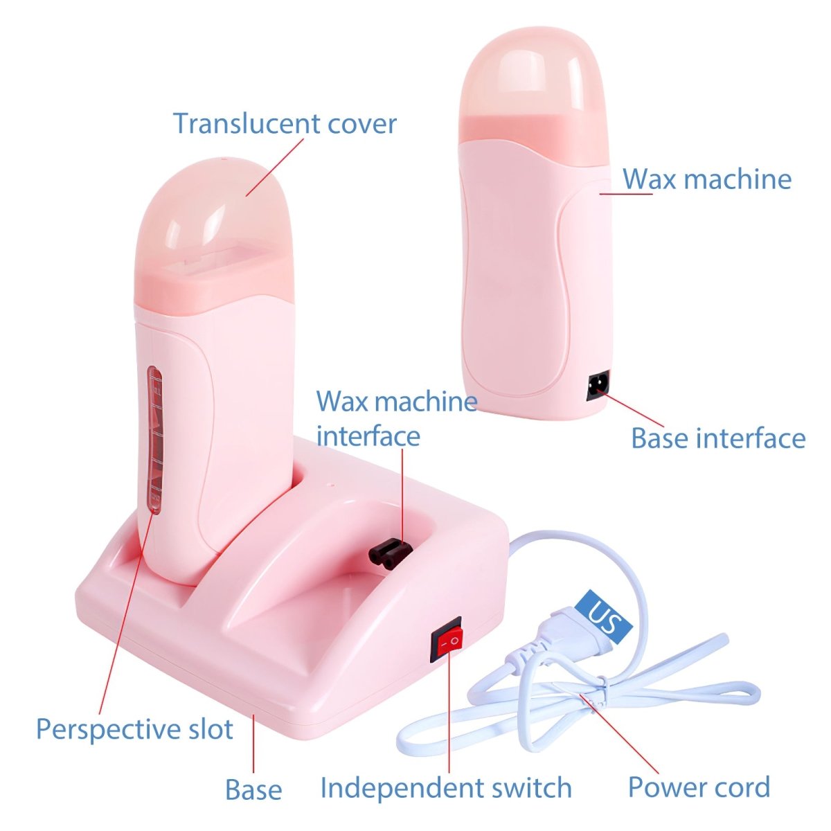 Double Handheld Depilatory Roll on Wax Heater Roller - GreenLife-Wax Warmer