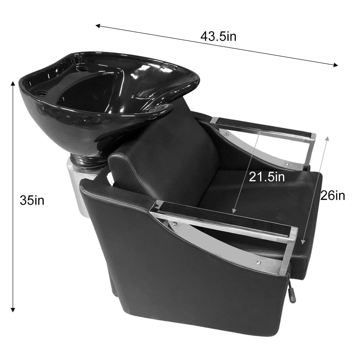 Luxury Backwash Shampoo Unit Bowl Sink Chair Station - SU 121 - GreenLife-Shampoo Unit