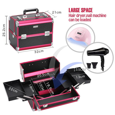12.6" Aluminum Makeup Case - GreenLife-Beauty Supplies