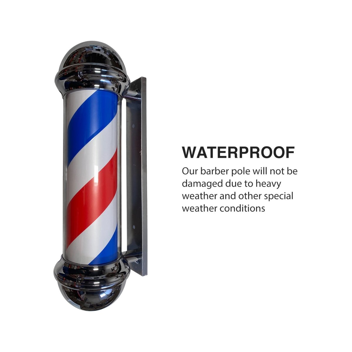 LED Blue Red Stripes Rotating Barber Shop Pole 27.6in - BP 839 - GreenLife-Barber Pole