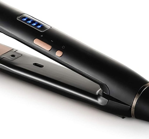 LED Screen Hair Straightener w/Floating Ceramic Plates and Digital Controls Titanium Anti-Static Flat Iron - GreenLife-salon equipment