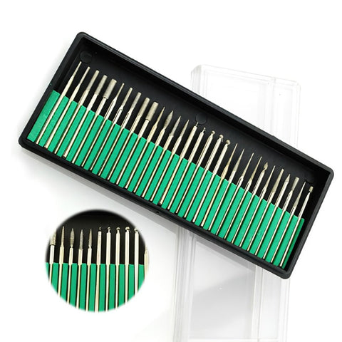 30 Pcs Nail Drill Bits Kit Carbide Rotary Burr Set - GreenLife-5020010