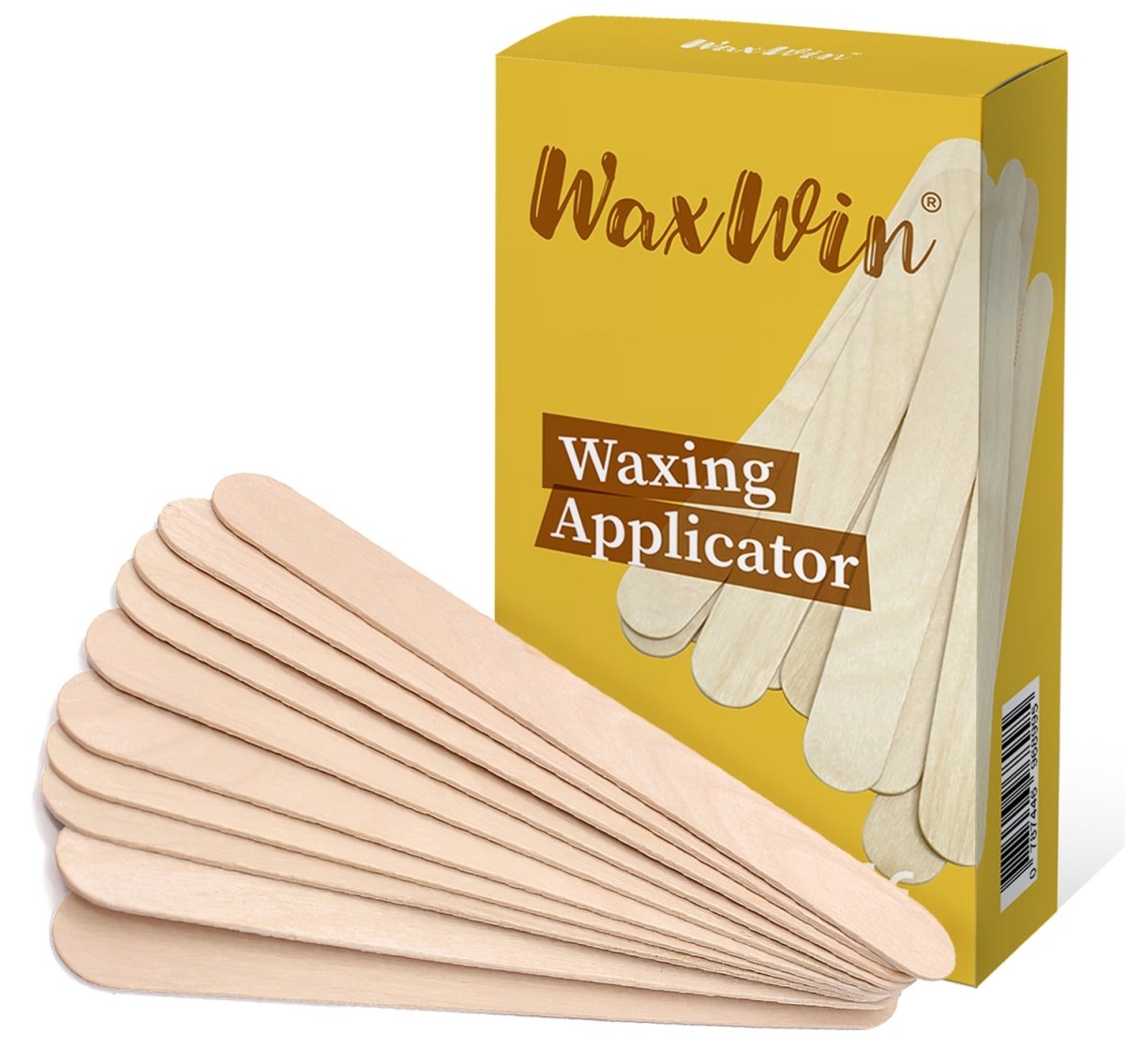 Bella Verde Wooden Wax Applicator Sticks and Non-Woven White Wax Strips -  Wooden Waxing Spatulas - Large - 400 count - Hair removal - For Men - Women