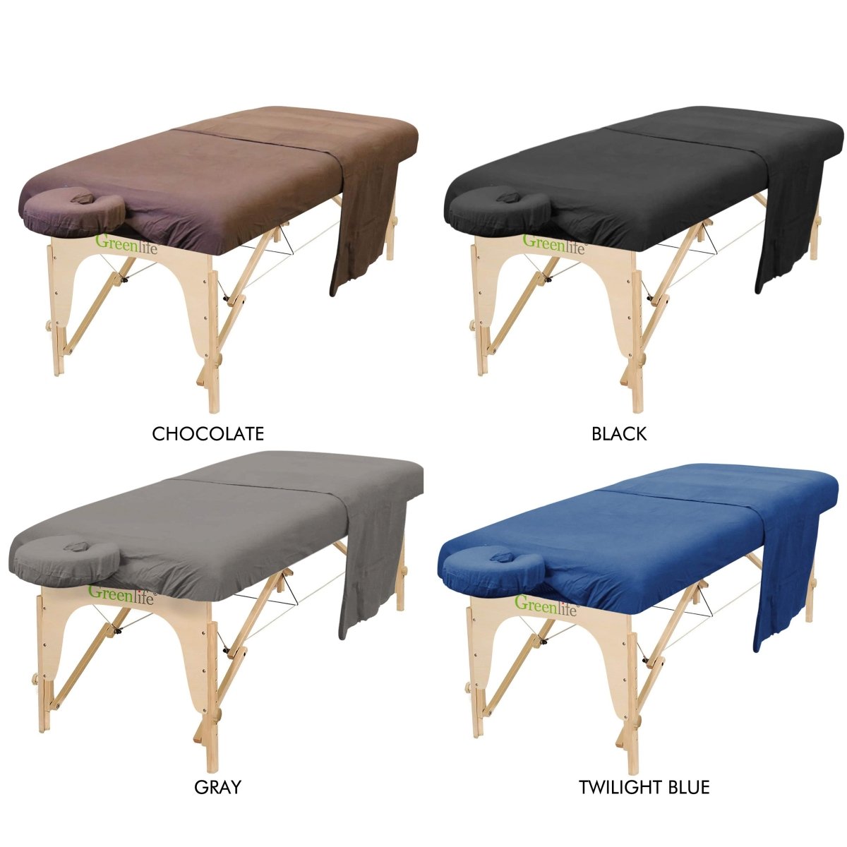 Flannel 3 Pieces Massage Table Sheet Set - GreenLife-Sheet Set