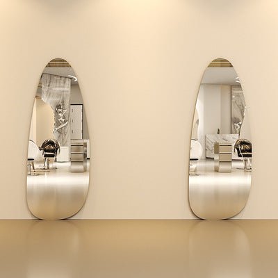 Irregular Water Drop Shape Wall-Mounted Salon Mirror with LED Lights for Hair Salon - GreenLife-