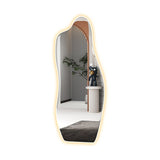 Single-Sided Irregular Shape Wall-Mounted Salon Mirror with LED Lights for Hair Salon - GreenLife-