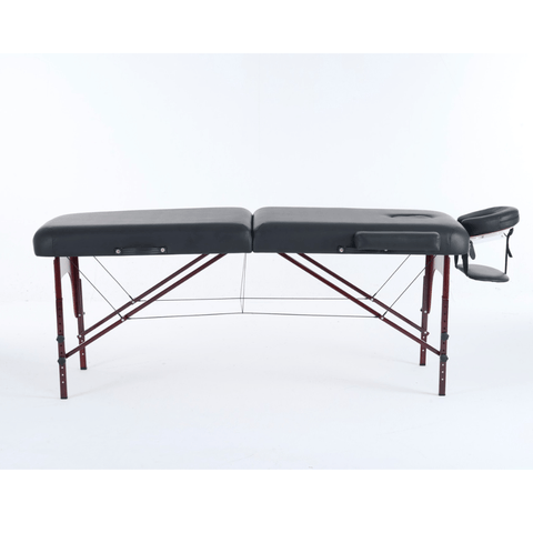 4" thick 2 Section Wooden Greenlife® master Portable Massage Table Black / Cream - MTW121 - GreenLife - Portable Massage Table