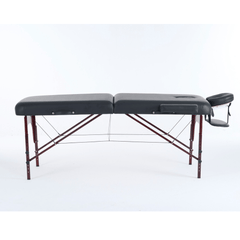 4" thick 2 Section Wooden Greenlife® master Portable Massage Table Black / Cream - MTW121 - GreenLife - Portable Massage Table