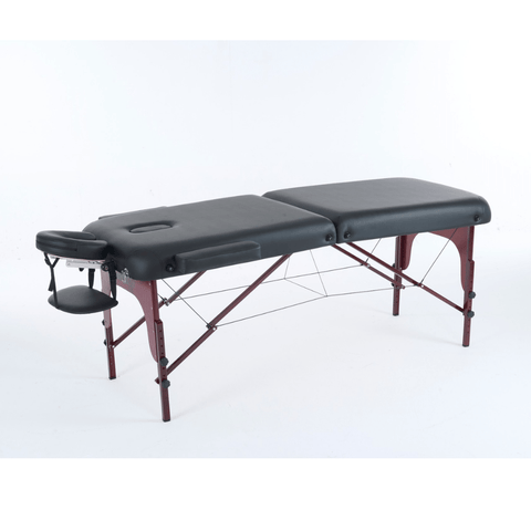 5" thick 2 Section wooden Greenlife ® Portable Massage Table Black / Cream - GreenLife - Portable Massage Table