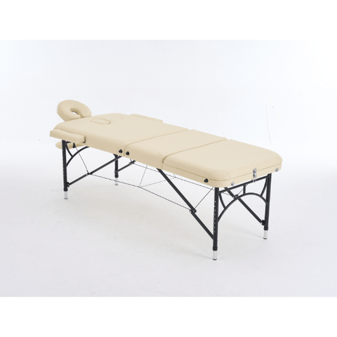 3 - Section 4" Aluminum Portable Massage Table - Black / Cream MTA131 - GreenLife - Portable Massage Table